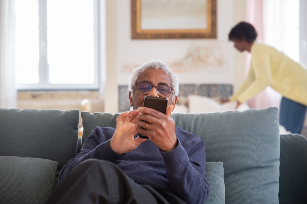 An older adult managing a chronic condition at home