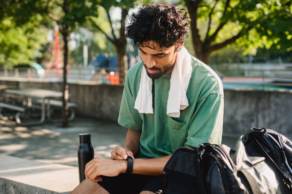 A data-driven user reviewing health metrics